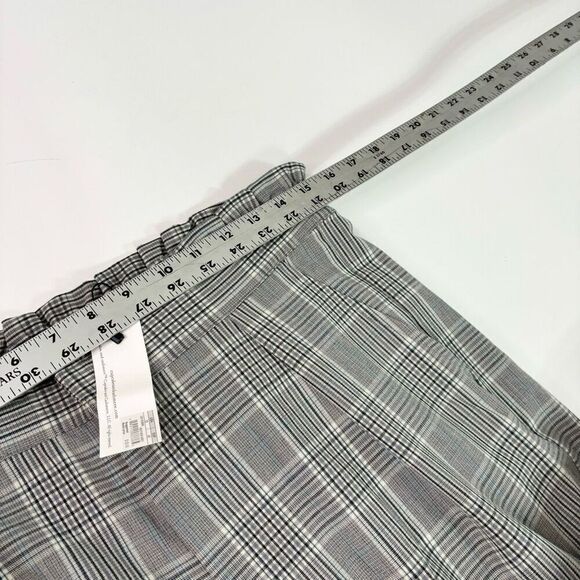 Cupcakes And Cashmere Pants 10 Womens Gray Checkered Mid-Rise Straight-Leg NWT - Picture 7 of 12